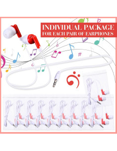 Auriculares In Ear Konohan 100 Pcs Rojo para Aula y Estudiantes 2