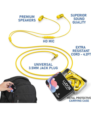 Auriculares LUDOS OMNITONE In-Ear con Cable 3.5mm Amarillo