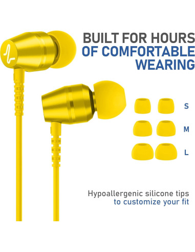 Auriculares LUDOS OMNITONE In-Ear con Cable 3.5mm Amarillo
