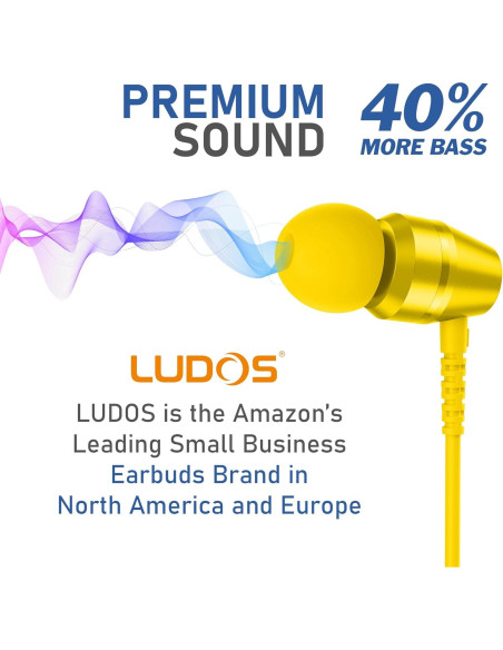 Auriculares LUDOS OMNITONE In-Ear con Cable 3.5mm Amarillo