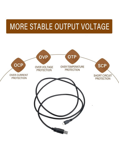 Cable de Carga USB Digipartspower para Auriculares Audio-Technica ATH-DSR9BT
