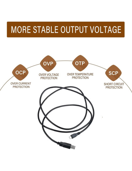 Cable de Carga USB Digipartspower para Auriculares Audio-Technica ATH-DSR9BT