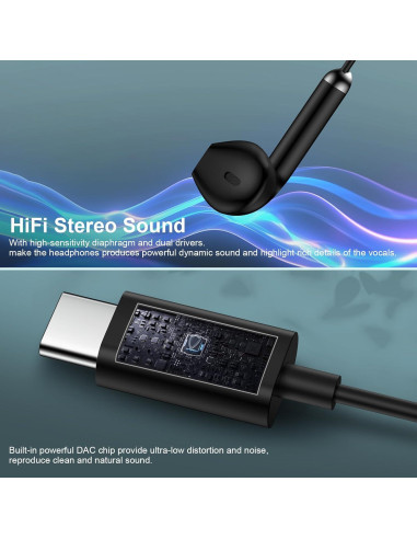 Auriculares con cable USB C Samsung EASC06KT - Sonido HiFi