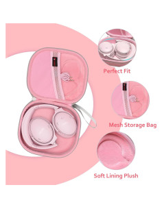 Funda Dura XANAD Rosa para Auriculares Bose QC 45 y QC 35 2