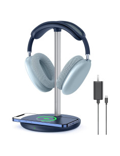 Soporte para Auriculares con Cargador Inalámbrico Hiwe 2 en 1
