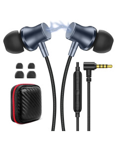 Auriculares con cable ASKUBSKU 3.5mm HiFi Estéreo Azul