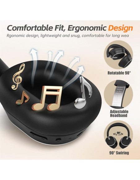 Auriculares Inalámbricos MMWOWARTS H2 con ANC y 60H Batería