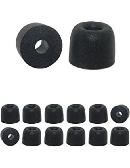 Consejos de Auriculares de Espuma con Memoria - Grande - Negro