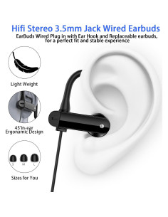 Auriculares deportivos AIAUXAI con micrófono y gancho 1.2m 2