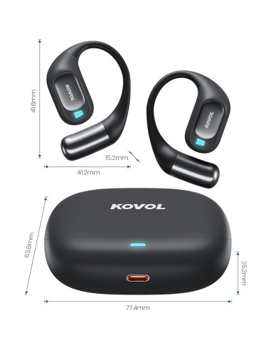 Auriculares Inalámbricos KOVOL K11Pro, Sonido Estéreo, 36H Batería