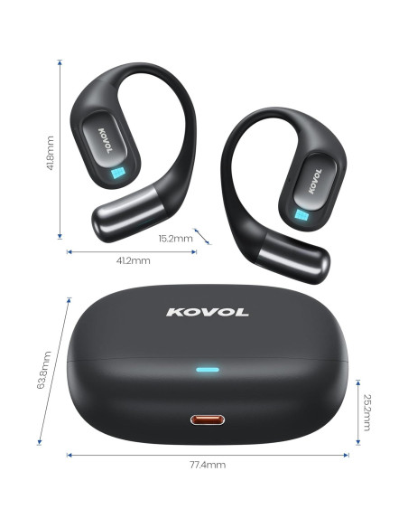 Auriculares Inalámbricos KOVOL K11Pro, Sonido Estéreo, 36H Batería