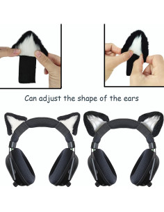 Accesorios de Orejas de Gato RUKUHOT para Auriculares Logitech 2