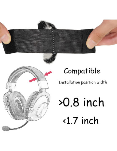 Accesorios de Orejas de Gato RUKUHOT para Auriculares Logitech