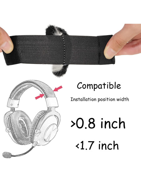 Accesorios de Orejas de Gato RUKUHOT para Auriculares Logitech