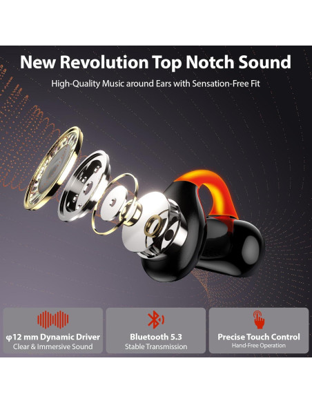 Auriculares Jiunai K5-C Bluetooth 5.3 Conducción Ósea IPX4