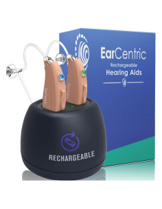 Audífonos Recargables EarCentric EZ-Beige BTE para Personas Mayores
