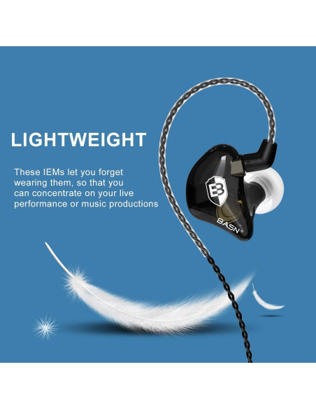 Auriculares Intrauditivos BASN Bsinger BC100 Negro - Aislamiento Sonido