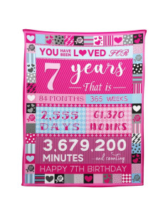 Manta de Cumpleaños YISUMEI para Niña 127x152cm Rosa