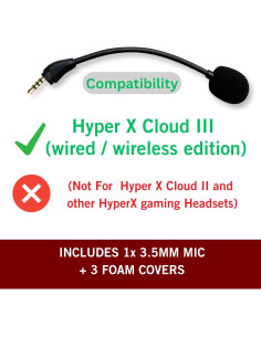 Micrófono de Reemplazo HyperX Cloud III con Cancelación de Ruido 2