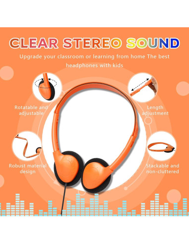 Auriculares para Niños TJZXGUI905 Paquete de 24 Multicolor