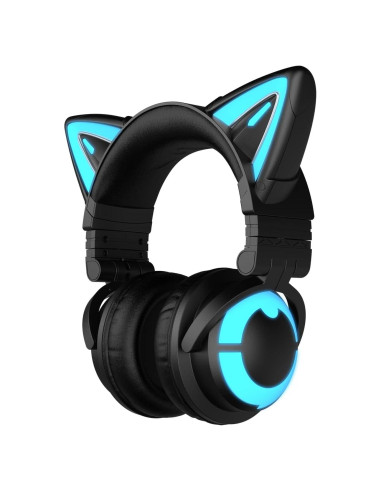 Auriculares YOWU CAT-CE Negro Bluetooth 5.2 con Luz RGB