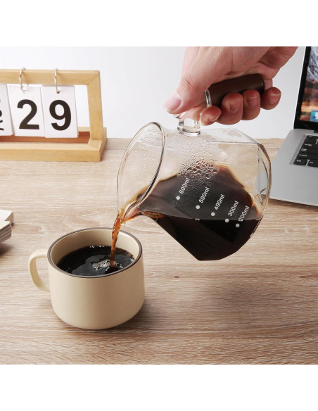 Cafetera de Goteo Lalord 600 ml Vidrio Borosilicato con Filtros