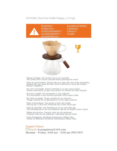 Cafetera de Goteo Lalord 600 ml Vidrio Borosilicato con Filtros