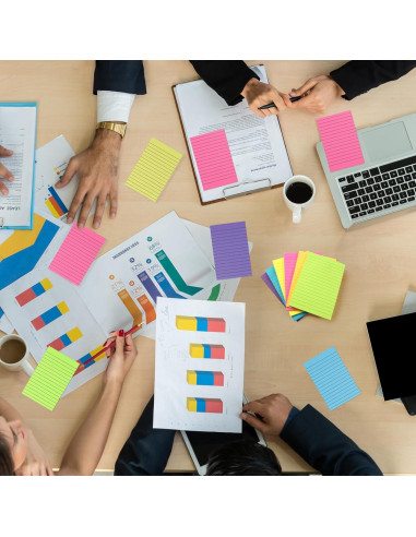 Notas Adhesivas Rayadas 10x15 cm Cayxenful 8 Colores Brillantes