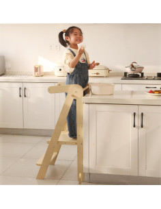 Torre Plegable Montessori SHWWQUE para Niños 90.4 cm Natural 2
