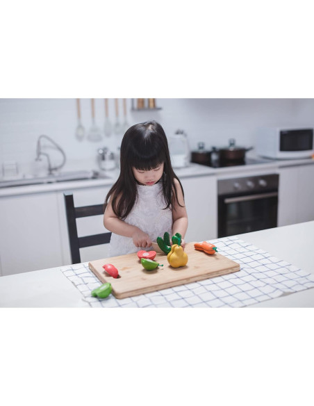 PlanToys Juguete de Comida de Madera Cortable 5 Piezas