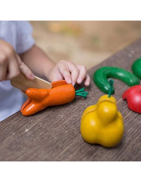 PlanToys Juguete de Comida de Madera Cortable 5 Piezas