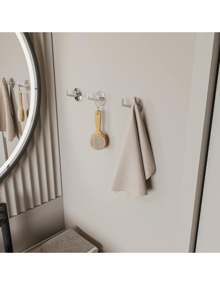 Gancho Doble Adhesivo Ruacq Redondo Acero Inoxidable 2 Pzs Gancho Doble Adhesivo Ruacq Redondo Acero Inoxidable 2 Pzs