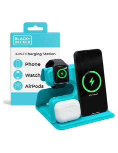 Cargador Inalámbrico 3 en 1 BLACK+DECKER Loch Ness para iPhone y Apple Watch