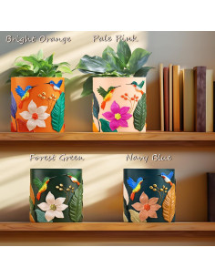 Maceta Decorativa GUGUGO Colibrí Verde Oscuro 12.5cm 2