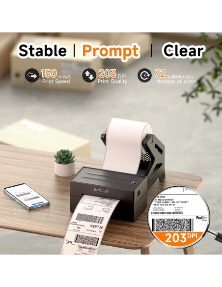 Impresora de Etiquetas Térmicas Bluetooth Shanyin 4x6 para Envíos