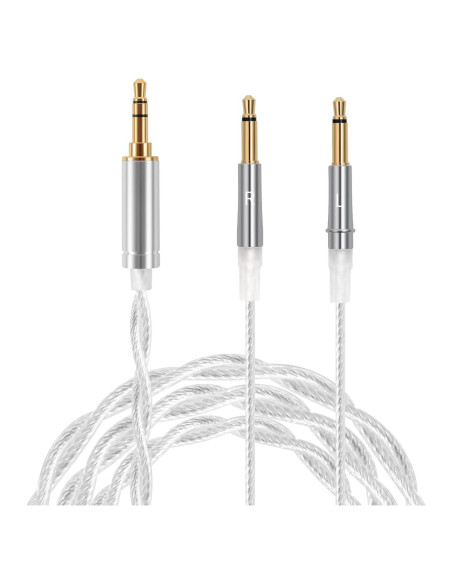 Cable de audio trenzado FAAEAL 1.5m 3.5mm para Hifiman y Denon