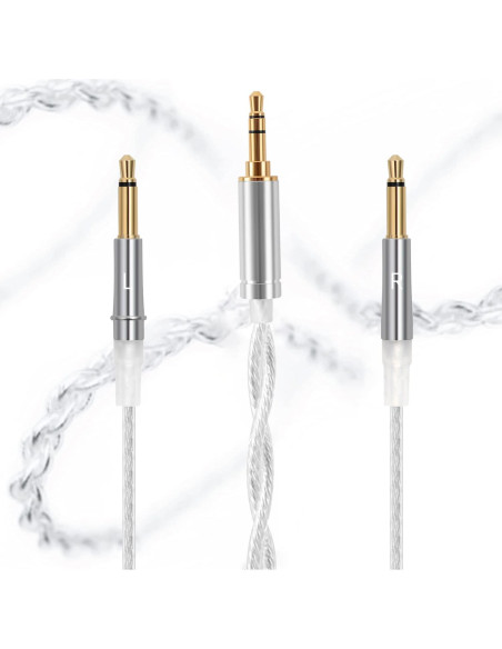 Cable de audio trenzado FAAEAL 1.5m 3.5mm para Hifiman y Denon