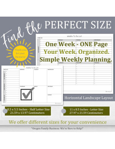 Bloc de Notas Semanal de Tareas Life Charge 60 Páginas 28x22cm 2