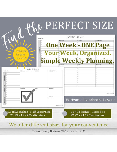 Bloc de Notas Semanal de Tareas Life Charge 60 Páginas 28x22cm