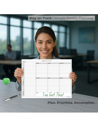 Bloc de Notas Semanal de Tareas Life Charge 60 Páginas 28x22cm