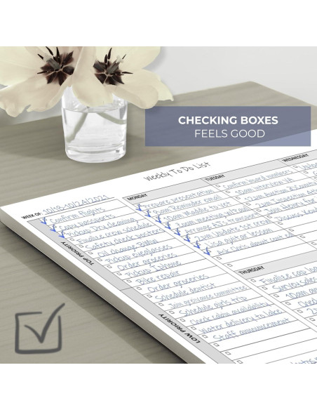 Bloc de Notas Semanal de Tareas Life Charge 60 Páginas 28x22cm