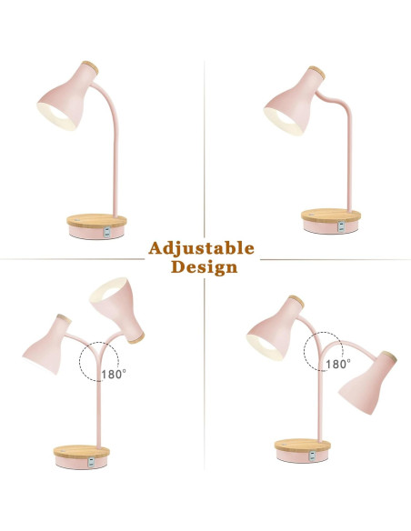Lámpara de Escritorio Táctil Rosa LALISU 3 Niveles Regulable