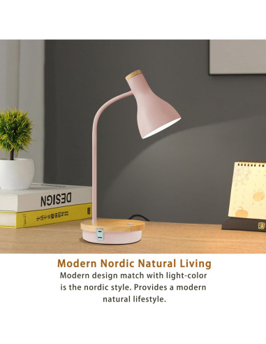 Lámpara de Escritorio Táctil Rosa LALISU 3 Niveles Regulable
