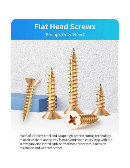 Kit de Tornillos de Madera DIVANC 600 Pcs Acero Inoxidable