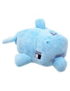 Peluche Minecraft Delfín Azul 20 cm Suave Licencia Oficial