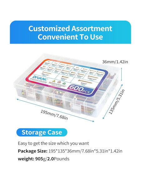 Kit de Tornillos de Madera DIVANC 600 Pcs Acero Inoxidable