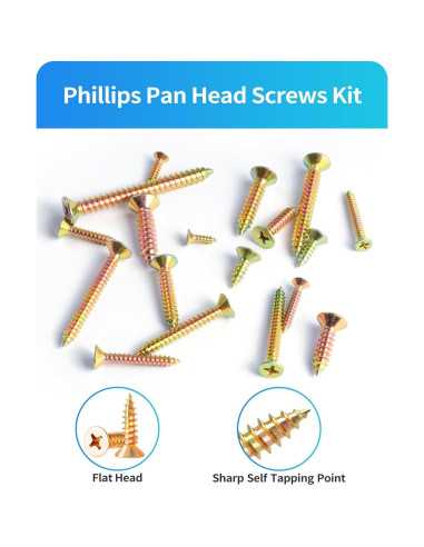 Kit de Tornillos de Madera DIVANC 600 Pcs Acero Inoxidable