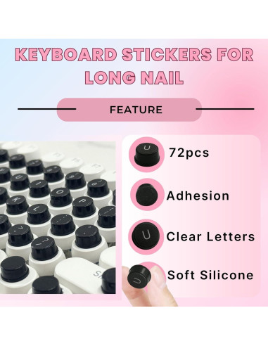 Etiquetas de Teclado Silicona LikoSpark 72 PCS Negro