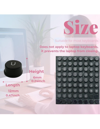 Etiquetas de Teclado Silicona LikoSpark 72 PCS Negro