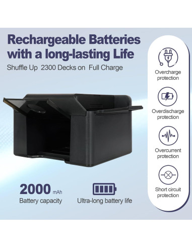 Barajador de Cartas Automático G GO . HO Negro Recargable